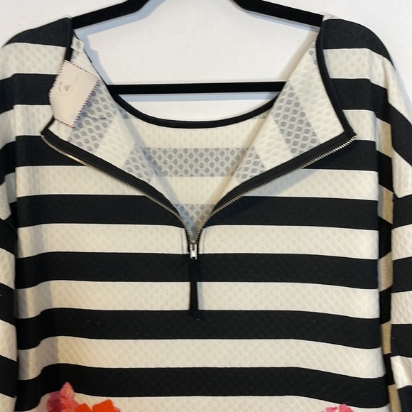 ANTHROPOLOGIE Postmark stripes floral puff sleeve tunic top - Picture 12 of 12